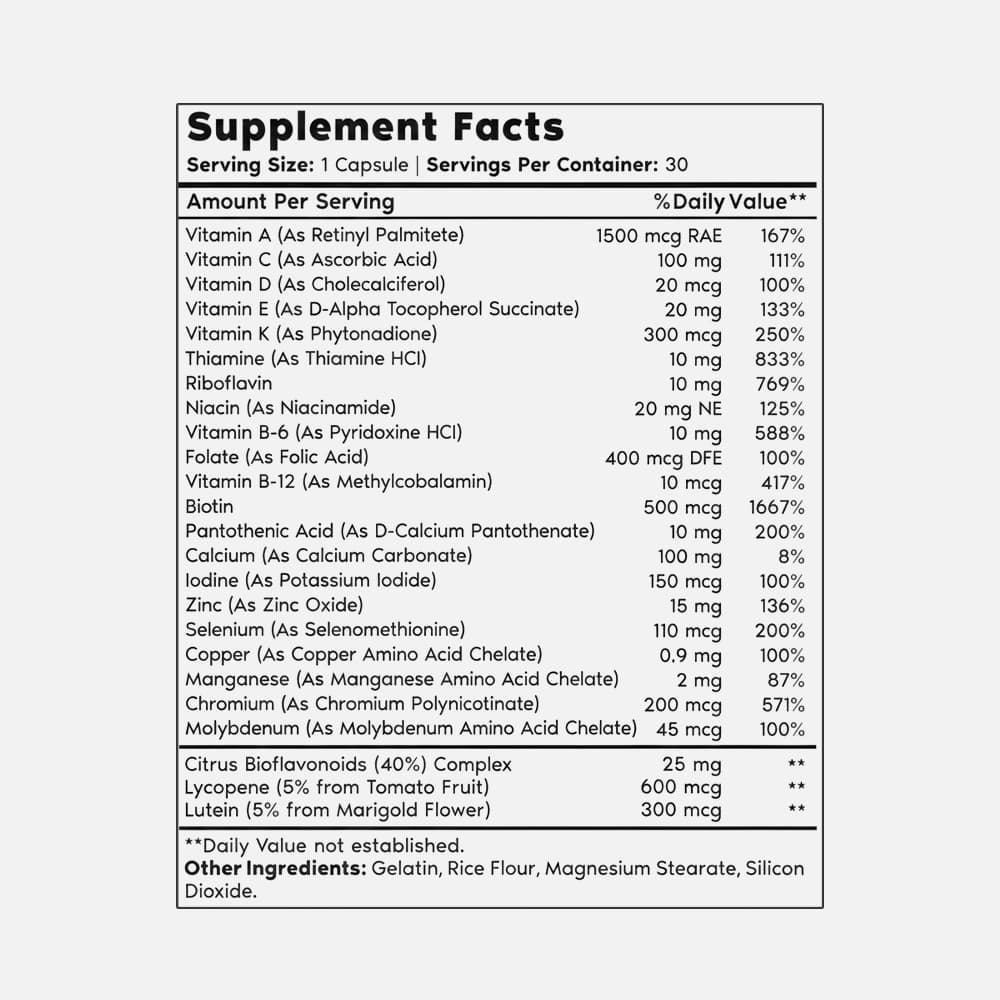Primal Multivitamin 21 Nutrients - 30 Capsules