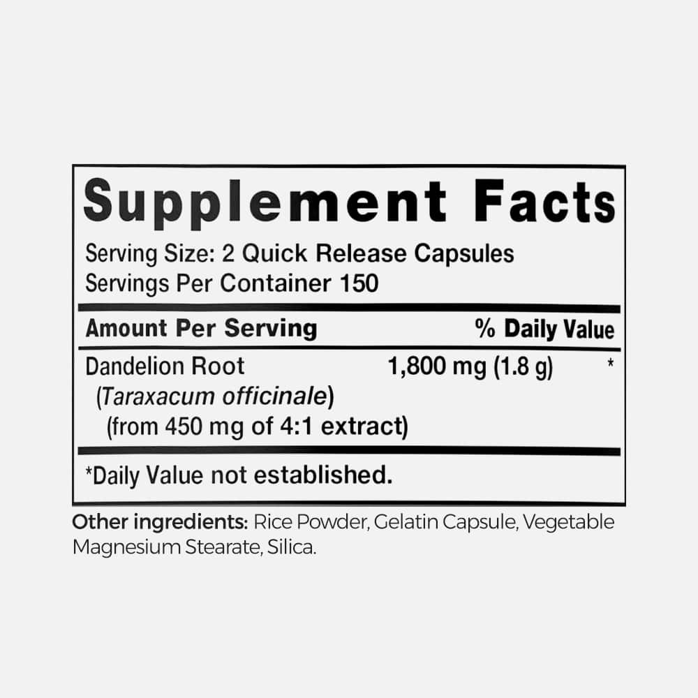 Carlyle Dandelion Root 1800mg 300 Capsules