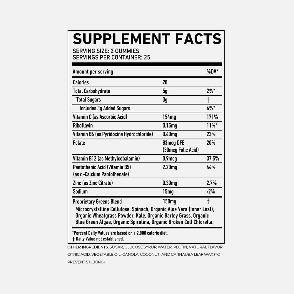 8Greens Daily Greens Gummies Apple Flavor 50 Count