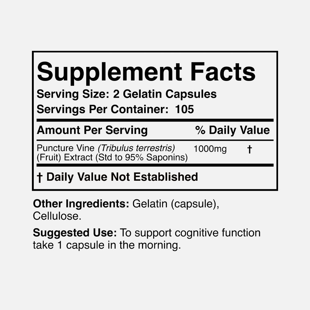 Tribulus Terrestris 1000mg (95% Saponins) - 210 Capsules