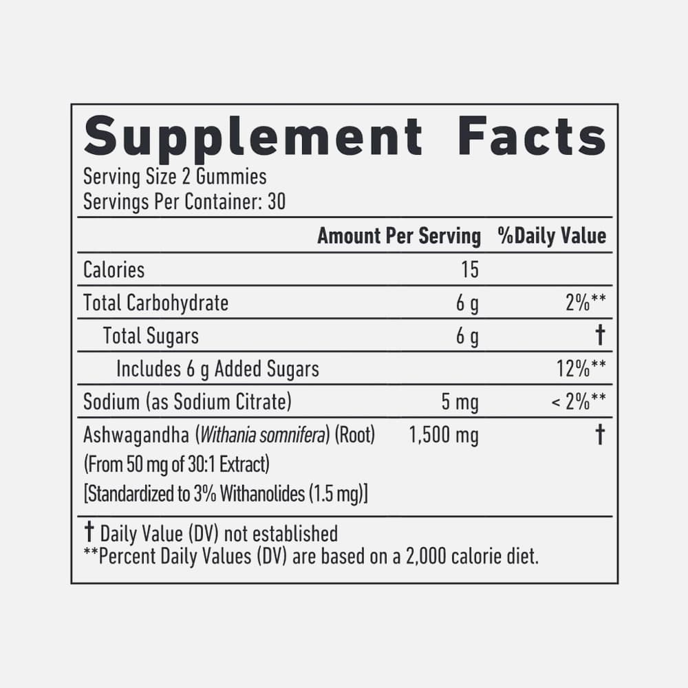 Ashwagandha Root 1500mg - 60 Gummies
