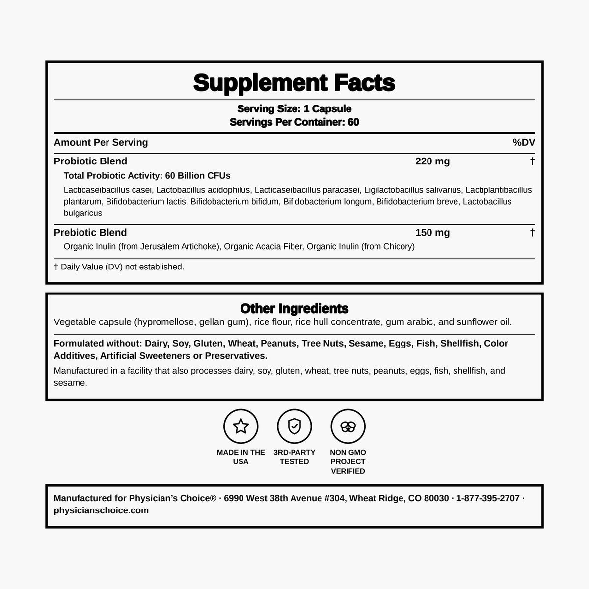 Physician's Choice - Probiotics 60 Billion CFU - 60 Capsules