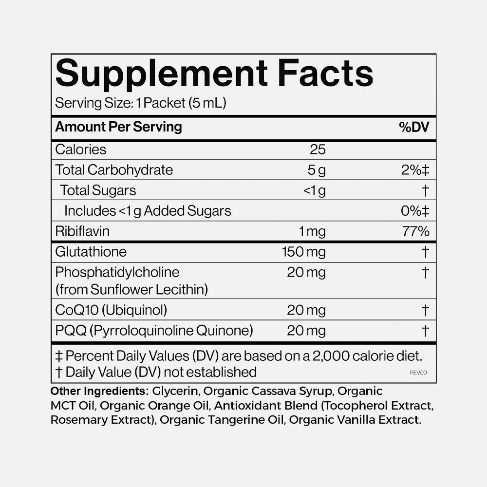 Liposomal Glutathione 150mg - 25 Liquid Pouches - Citrus Vanilla