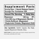 Magnesium Glycinate 665mg - 250 Capsules