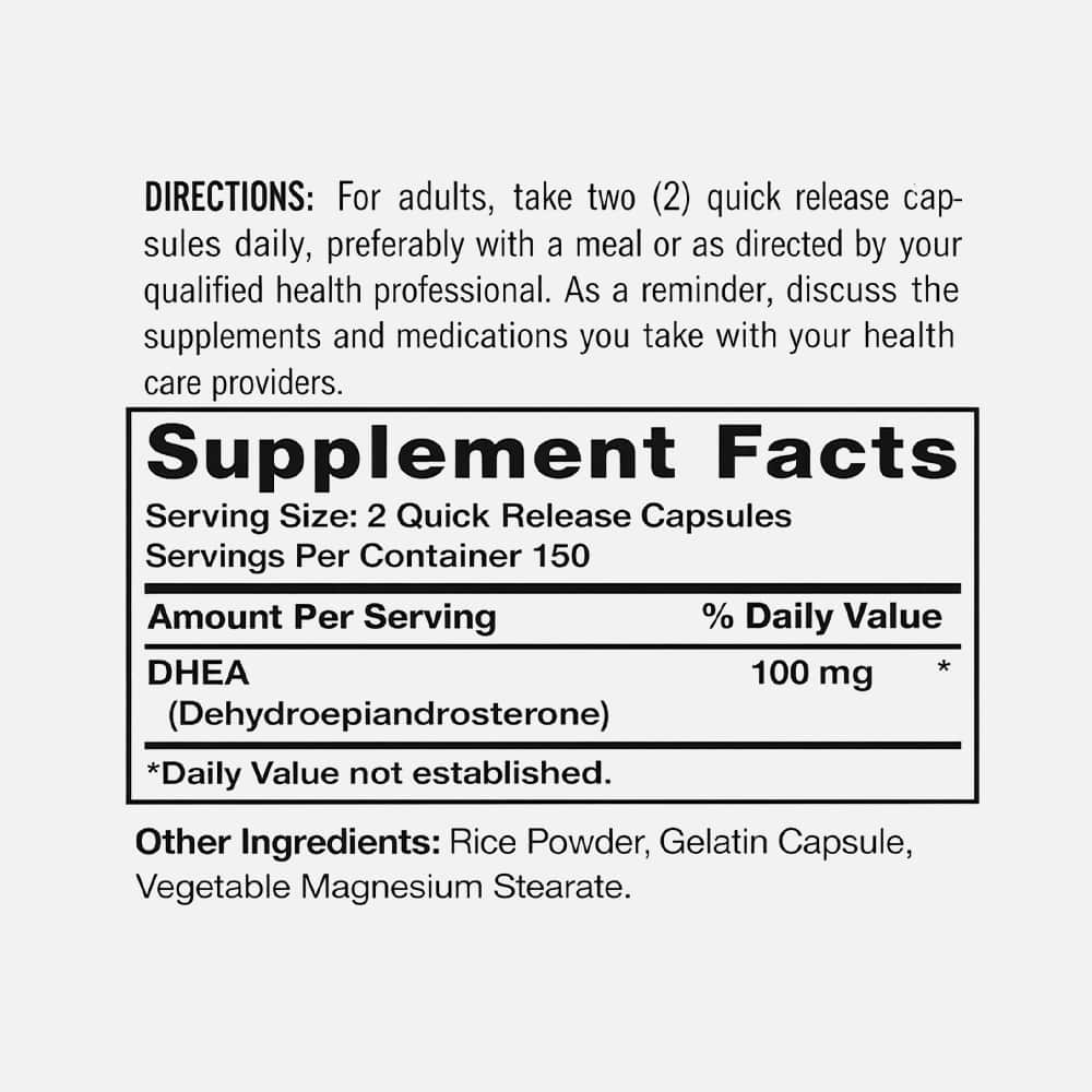 DHEA 100mg - 300 Capsules
