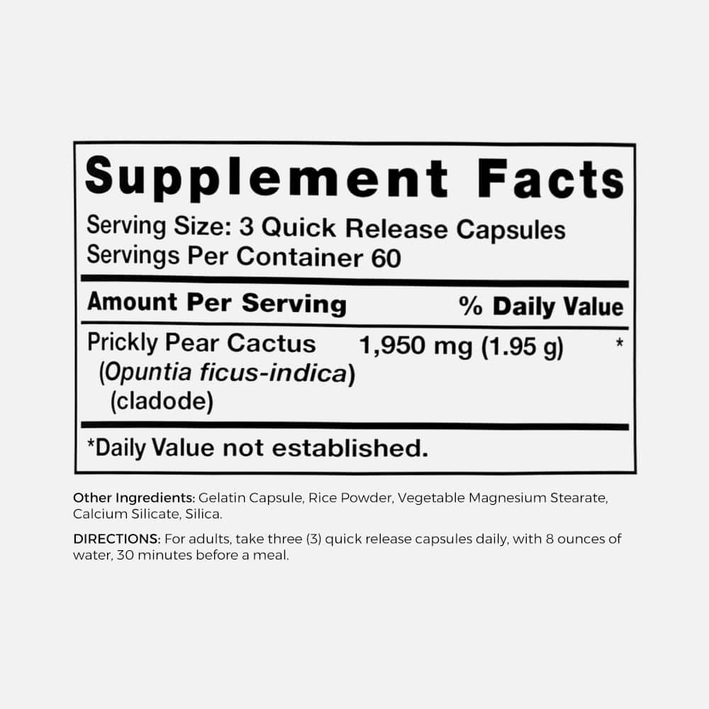 Prickly Pear (Nopal Cactus) 1950mg - 180 Capsules