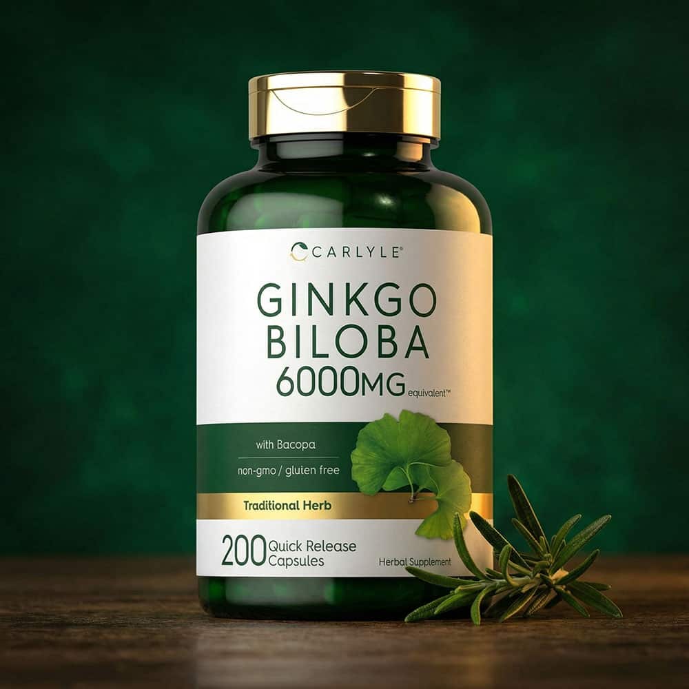 Ginkgo Biloba 6000mg with Bacopa - 200 Capsules