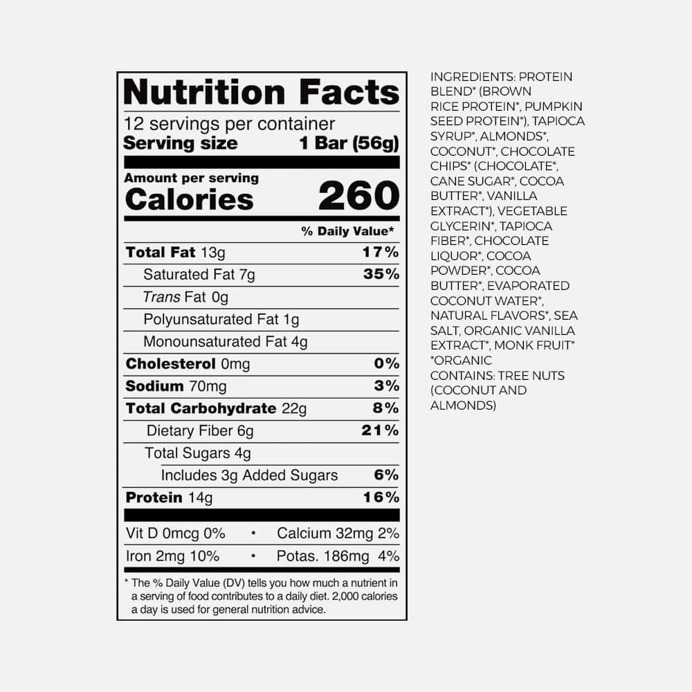 Chocolate Coconut Almond Protein Bar 14g - 12 Bars