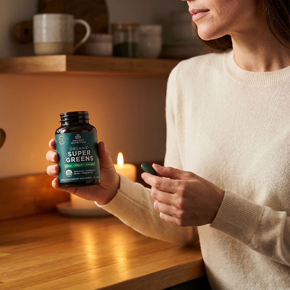 Organic SuperGreens with Probiotics - 90 Tablets