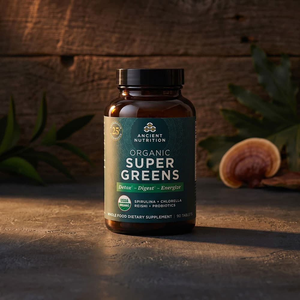 Organic SuperGreens with Probiotics - 90 Tablets