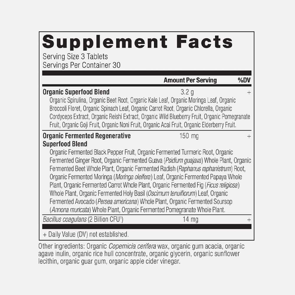 Organic SuperGreens with Probiotics - 90 Tablets