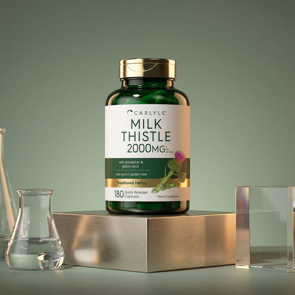 Milk Thistle 2000mg with Dandelion & Yellow Dock - 180 Capsules