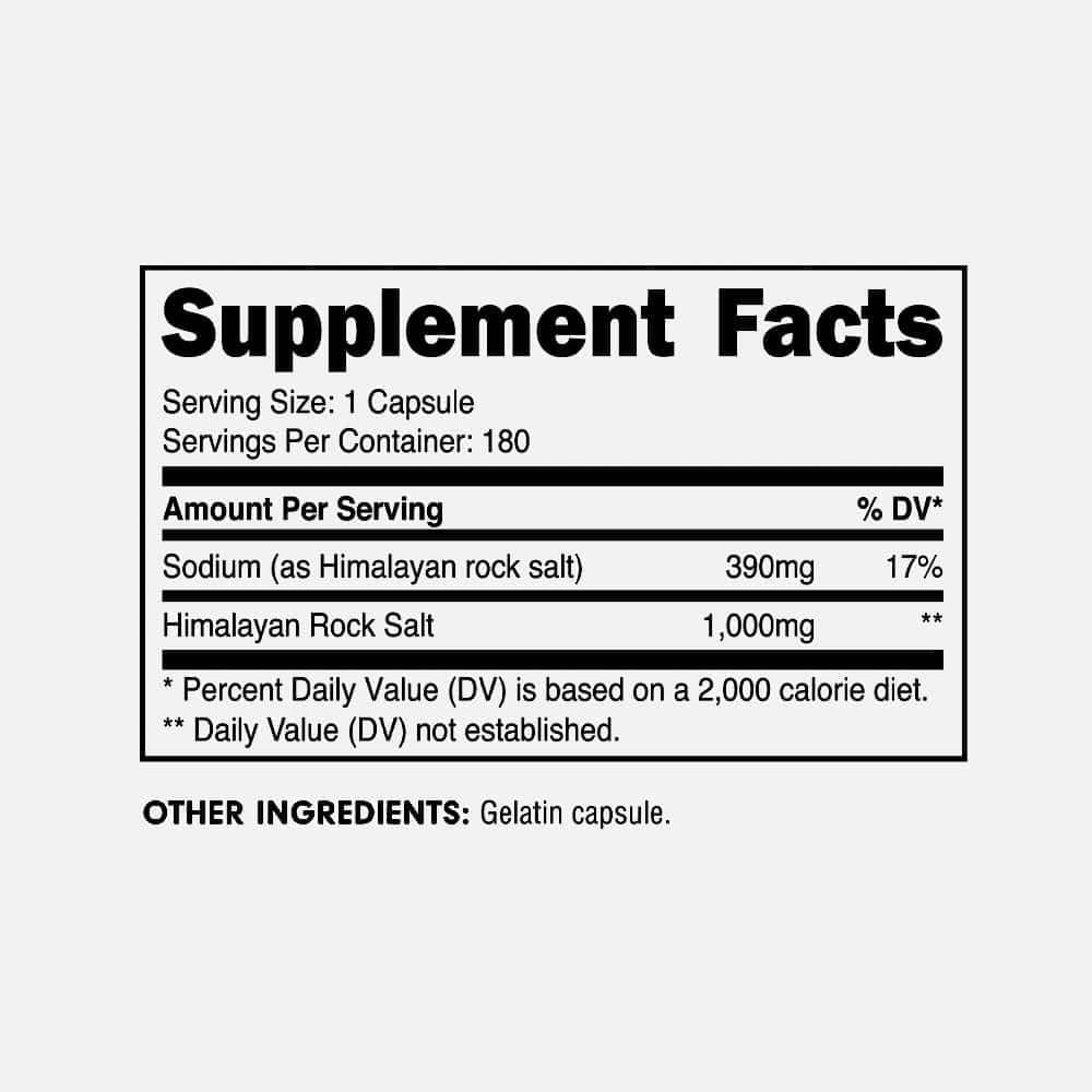 Himalayan Salt 1000mg - 180 Capsules