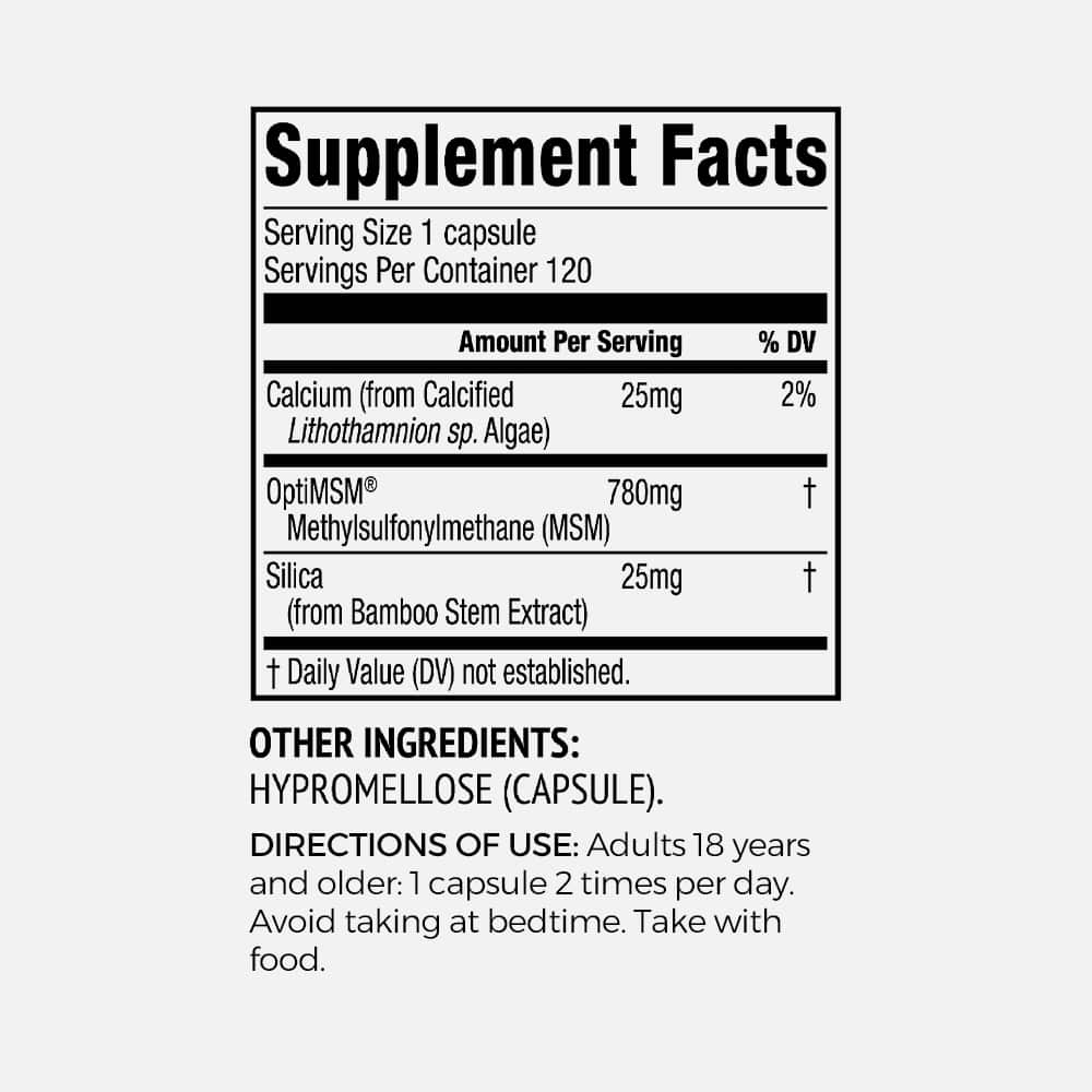 MSM (OptiMSM) 780mg - 120 Vegan Capsules