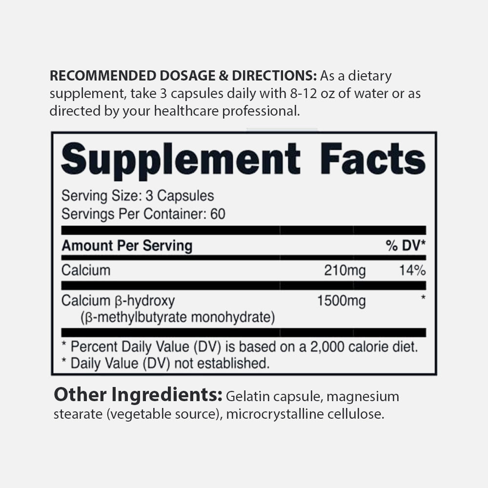 HMB 1500mg - 180 Capsules (60 Servings)