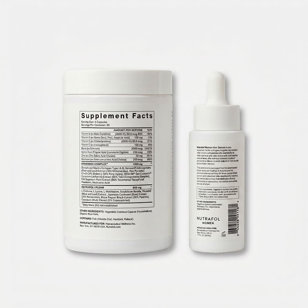Nutrafol Women's Balance Hair Growth & Serum Kit for Ages 45+, 120 Capsules – 1-Month Supply