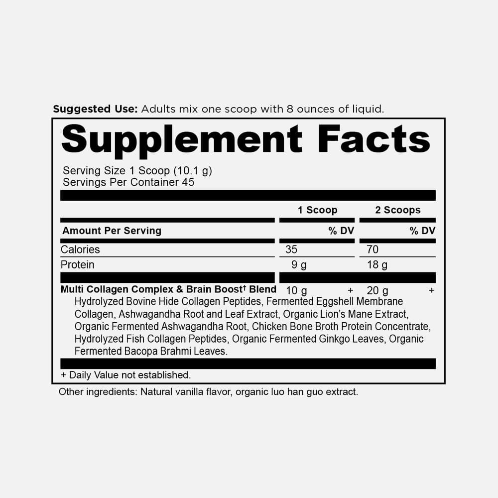 Multi Collagen Protein Brain Boost 45 Servings - Powder