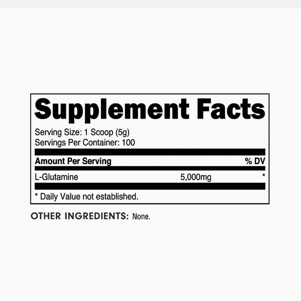 L-Glutamine 500g - 100 Servings Powder (Unflavored)