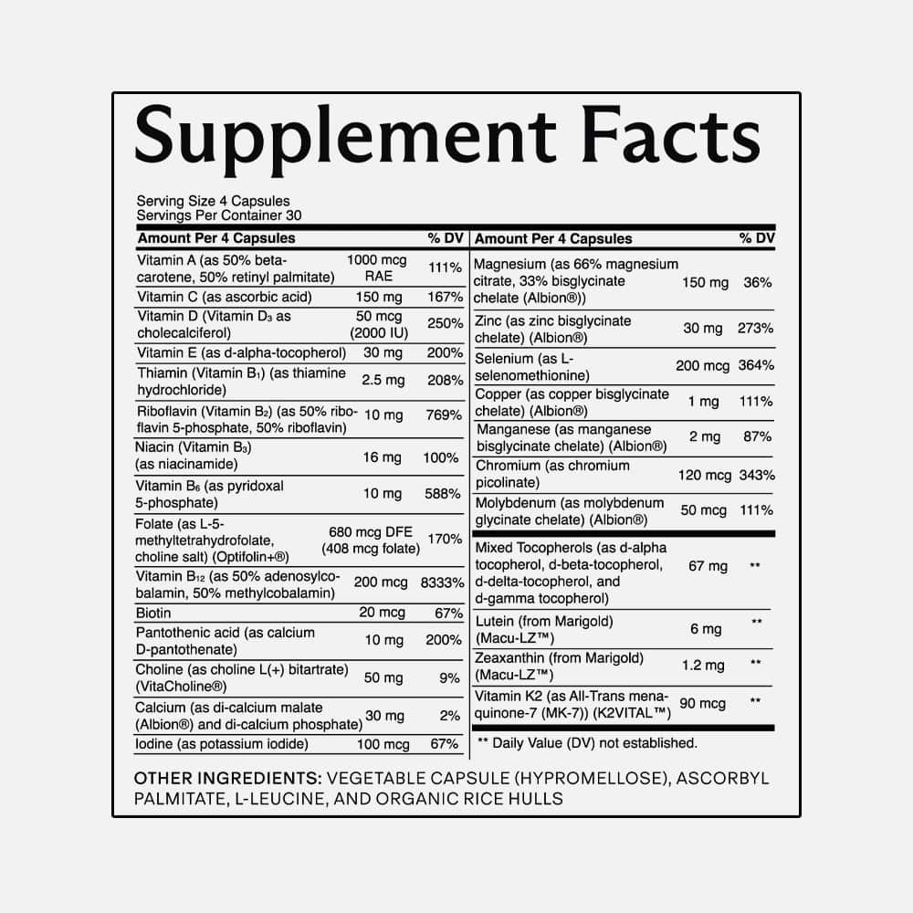Men's Multivitamin D3 2000IU & Selenium 200mcg - 120 Capsules