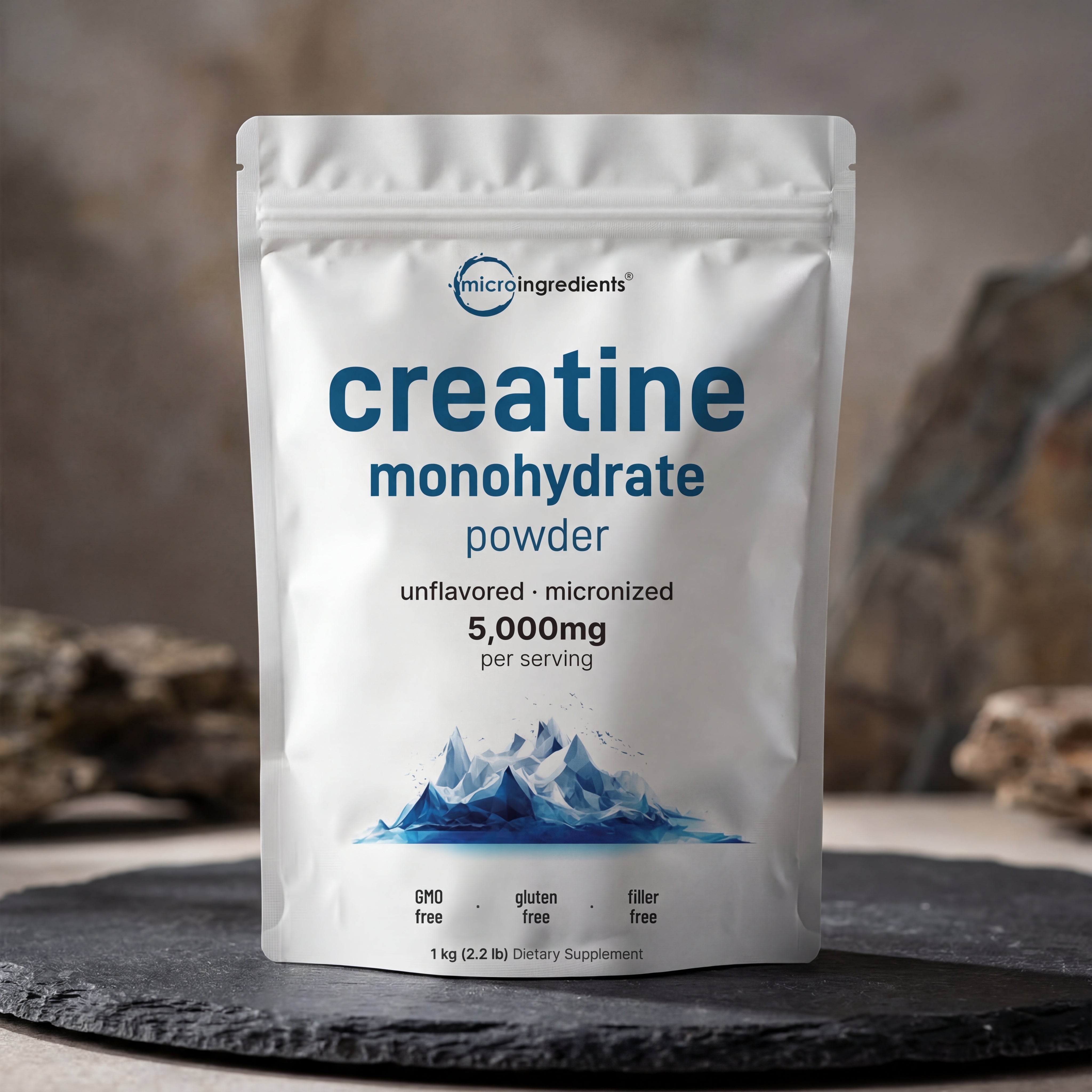 Creatine Monohydrate 5000mg - 1kg Powder (Unflavored)