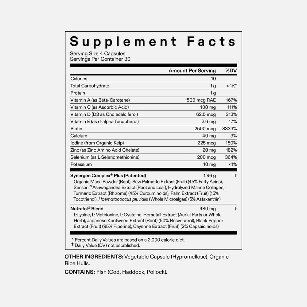 Nutrafol Women's Balance لنمو الشعر للأعمار 45+، 240 كبسولة – أكياس إعادة التعبئة لشهرين