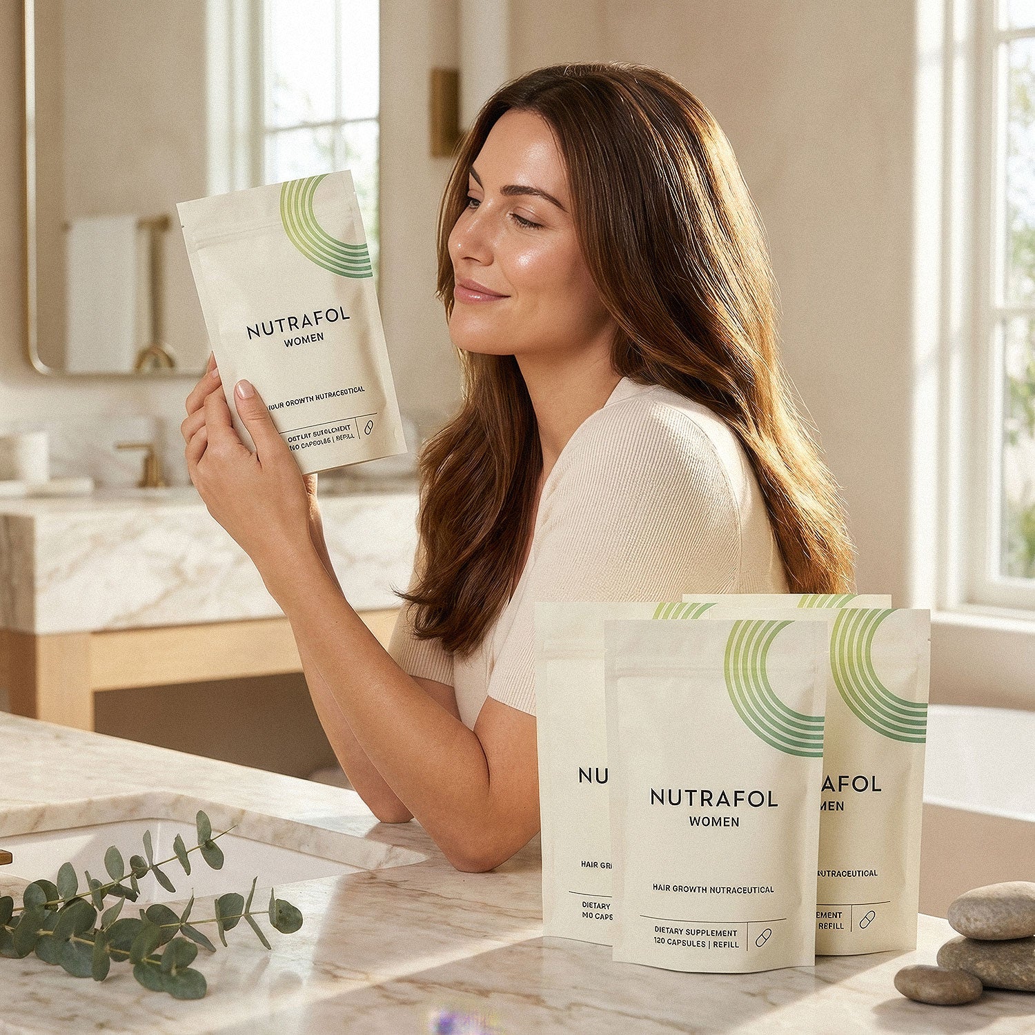 Women Hair Growth 18-44 2 Month Supply, 2 Refill Pouches