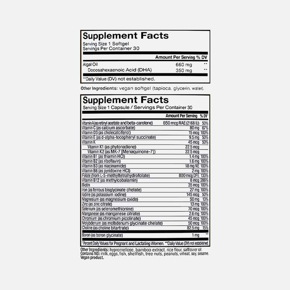 Womb Service Prenatal & Postnatal - 30 Caps & 30 Softgels