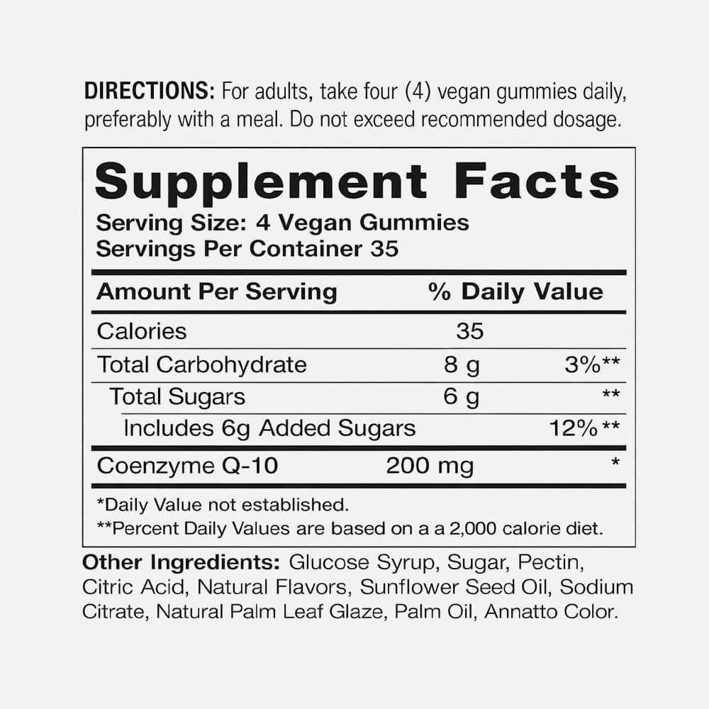 CoQ10 200mg - 140 Vegan Gummies (Mango Pineapple)