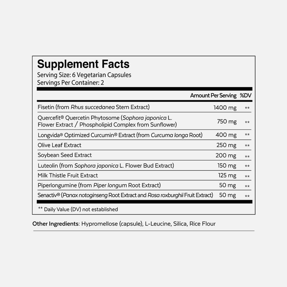 Senolytic Complex Fisetin & Quercetin - 1 Month Capsules