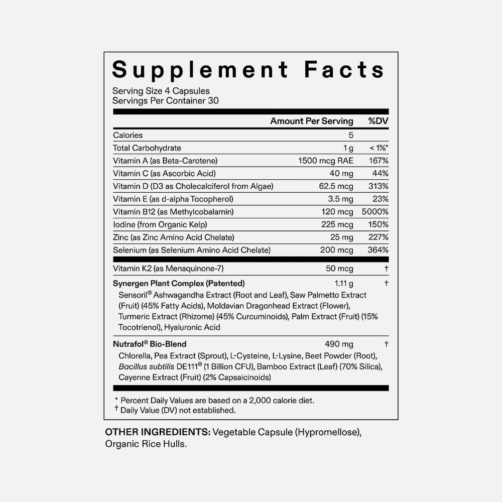 Nutrafol Vegan Hair Growth for Women Ages 18–44, 120 Capsules – 1-Month Refill Pouch