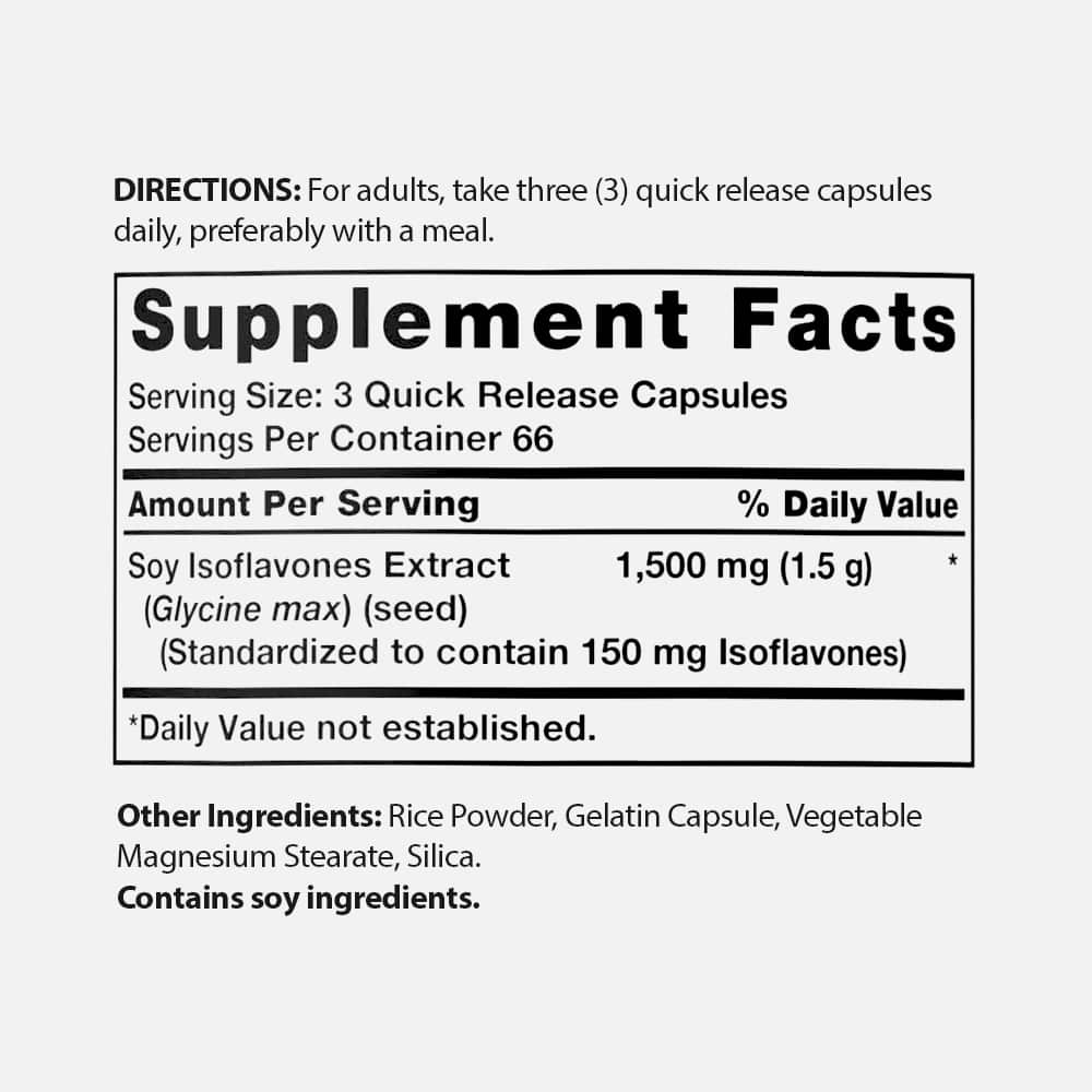 Soy Isoflavones 1500mg - 200 Capsules