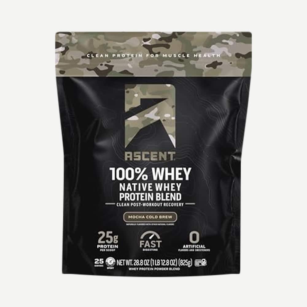 Ascent Whey Protein Isolate Powder - 825 g- Mocha Cold Brew