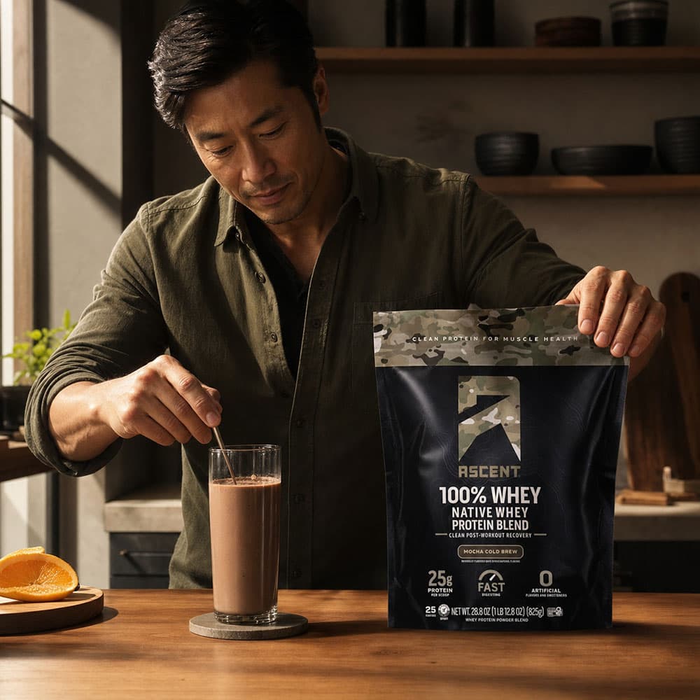 Ascent Whey Protein Isolate Powder - 825 g- Mocha Cold Brew