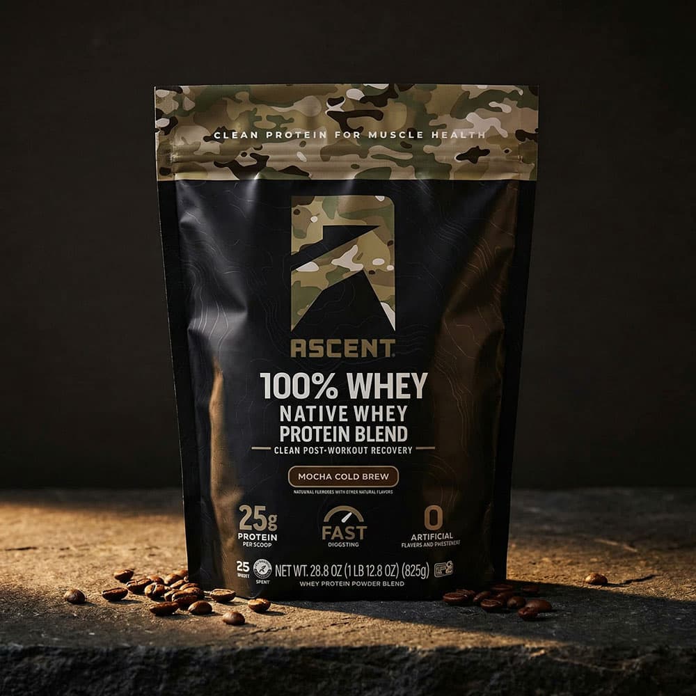 Ascent Whey Protein Isolate Powder - 825 g- Mocha Cold Brew