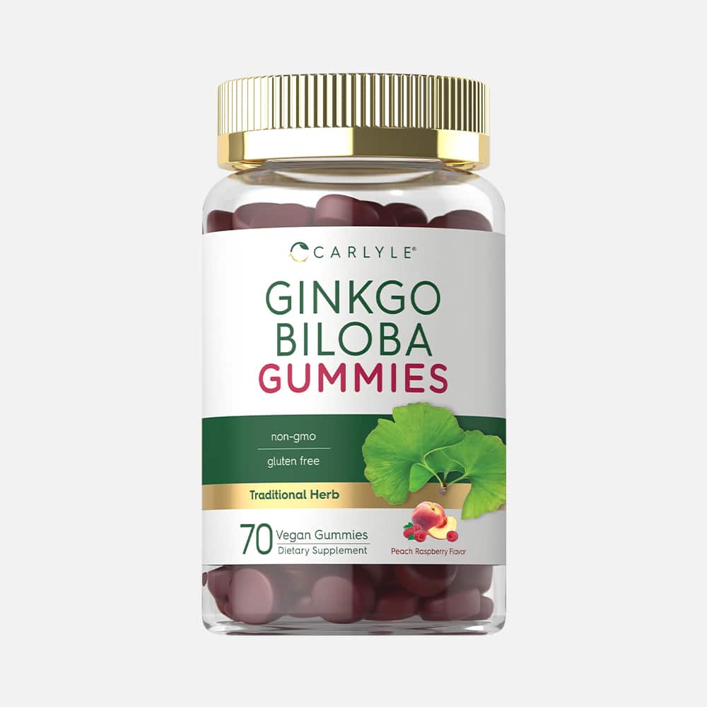 Ginkgo Biloba 300mg - 70 Peach Raspberry Gummies