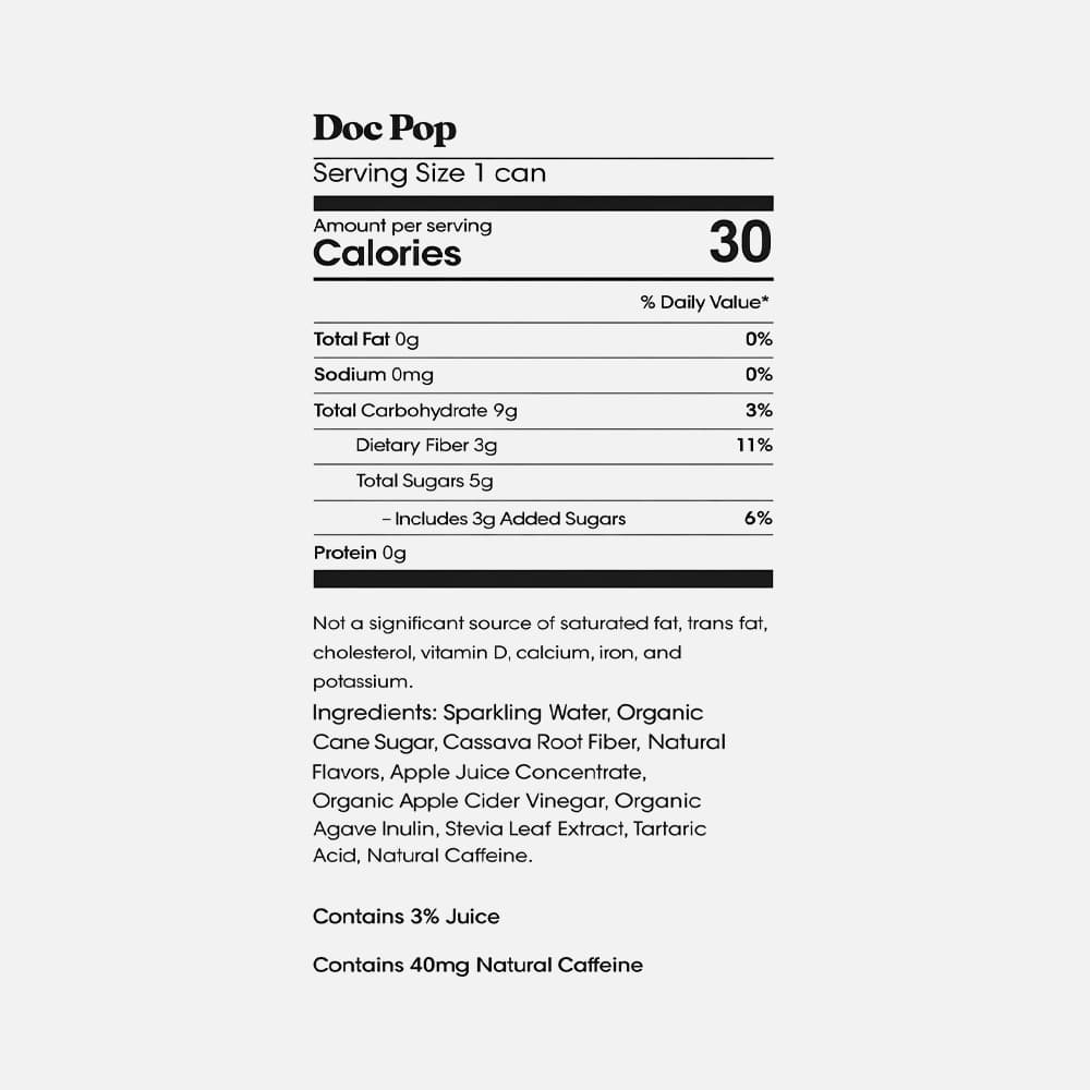 Poppi Prebiotic Soda Doc Pop - 12 x 12oz Cans