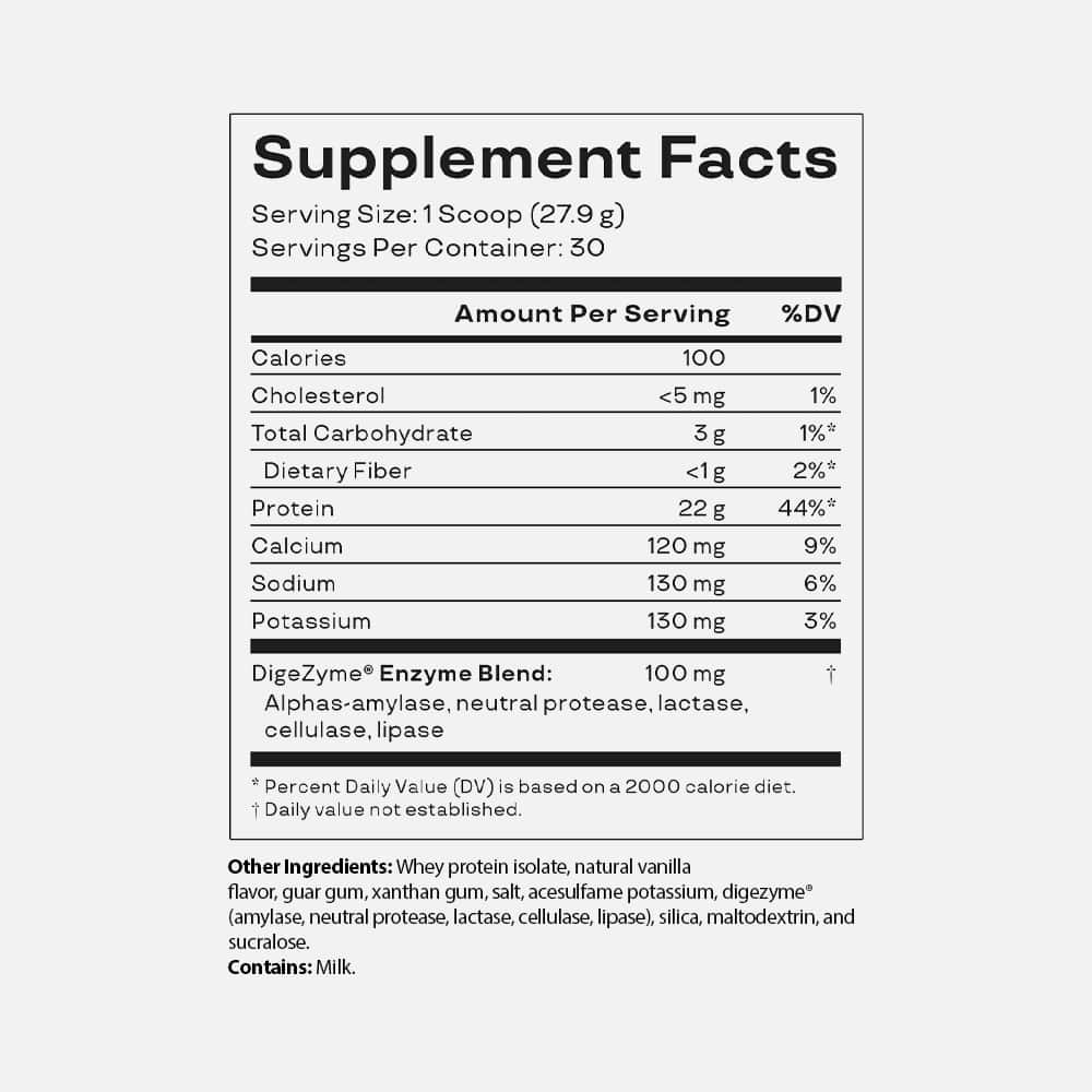 Whey Isolate Protein 22g - 30 Servings Powder (Vanilla)