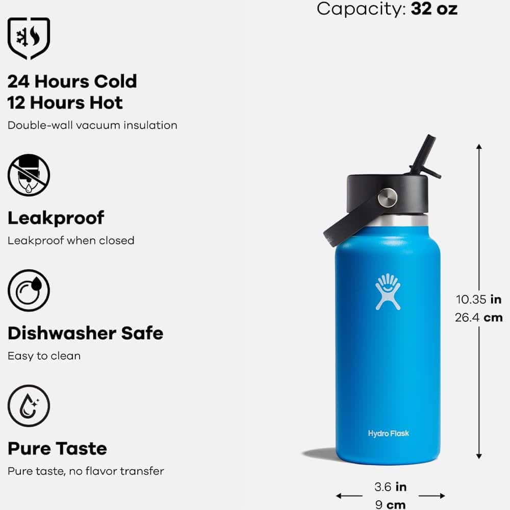Hydro Flask 32oz Wide Mouth Bottle with Flex Straw Cap