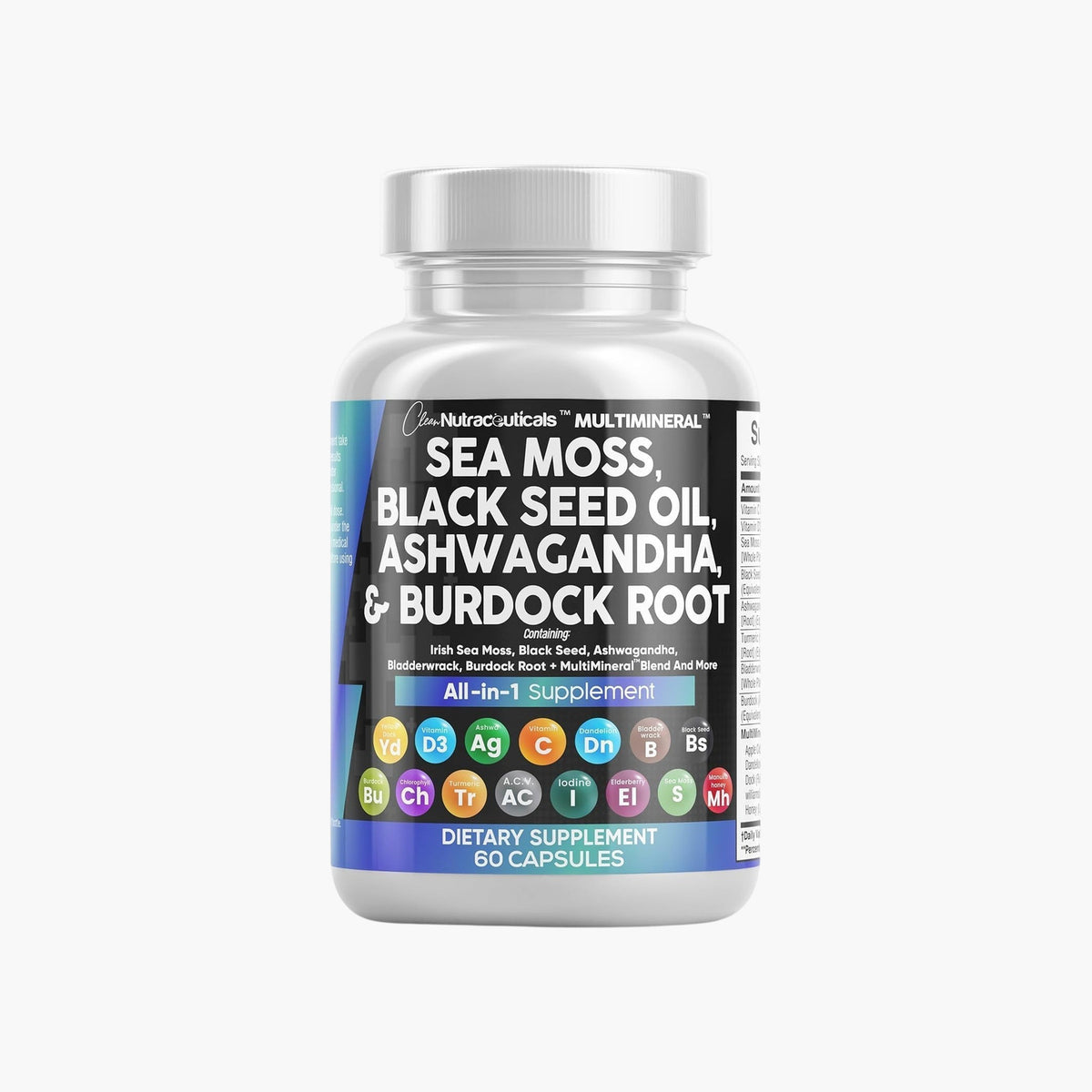 Clean Nutraceuticals - 15-in-1 Sea Moss Multi-Mineral - 60 Capsules