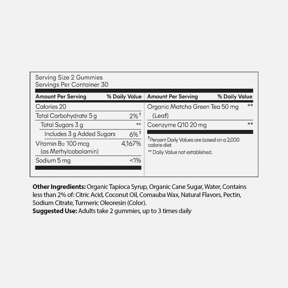 LemmeMatcha Matcha B12 CoQ10 - 60 Gummies