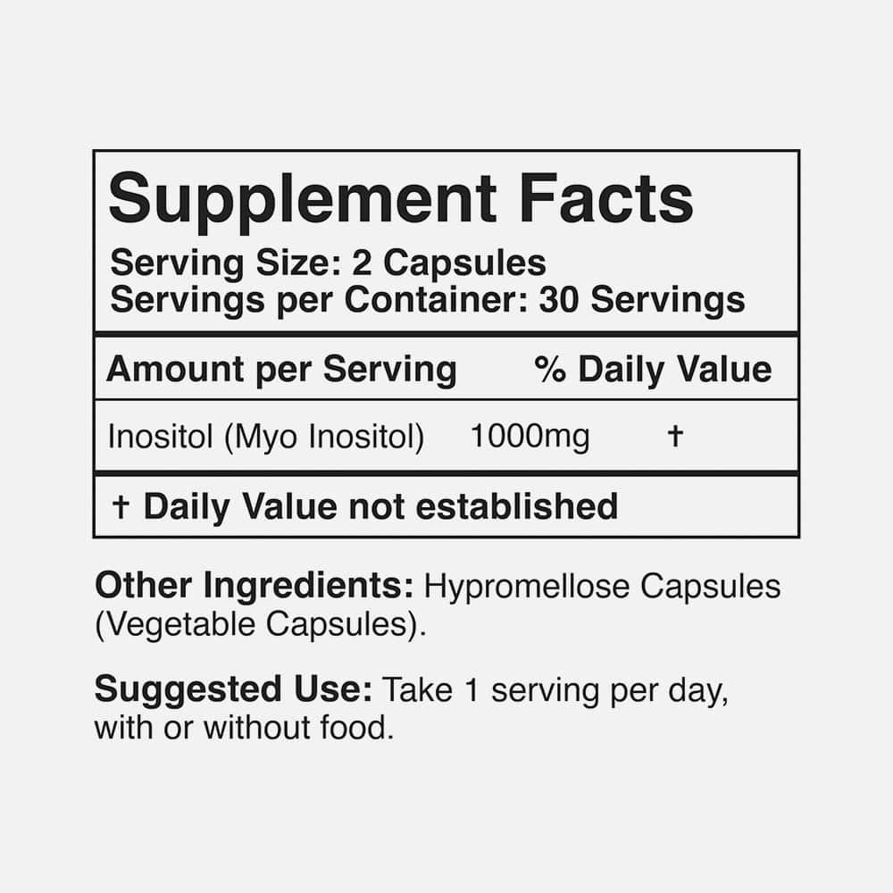 Myo-Inositol 1000mg - 60 Vegan Capsules
