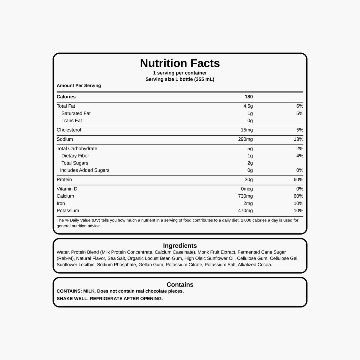 Jocko Fuel - Mölk Protein Shake - Chocolate - 12 x 12 fl oz