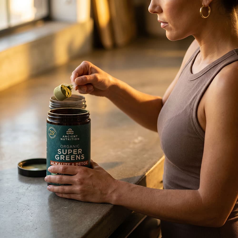 Organic SuperGreens Detox & Alkalize Powder - 25 Servings