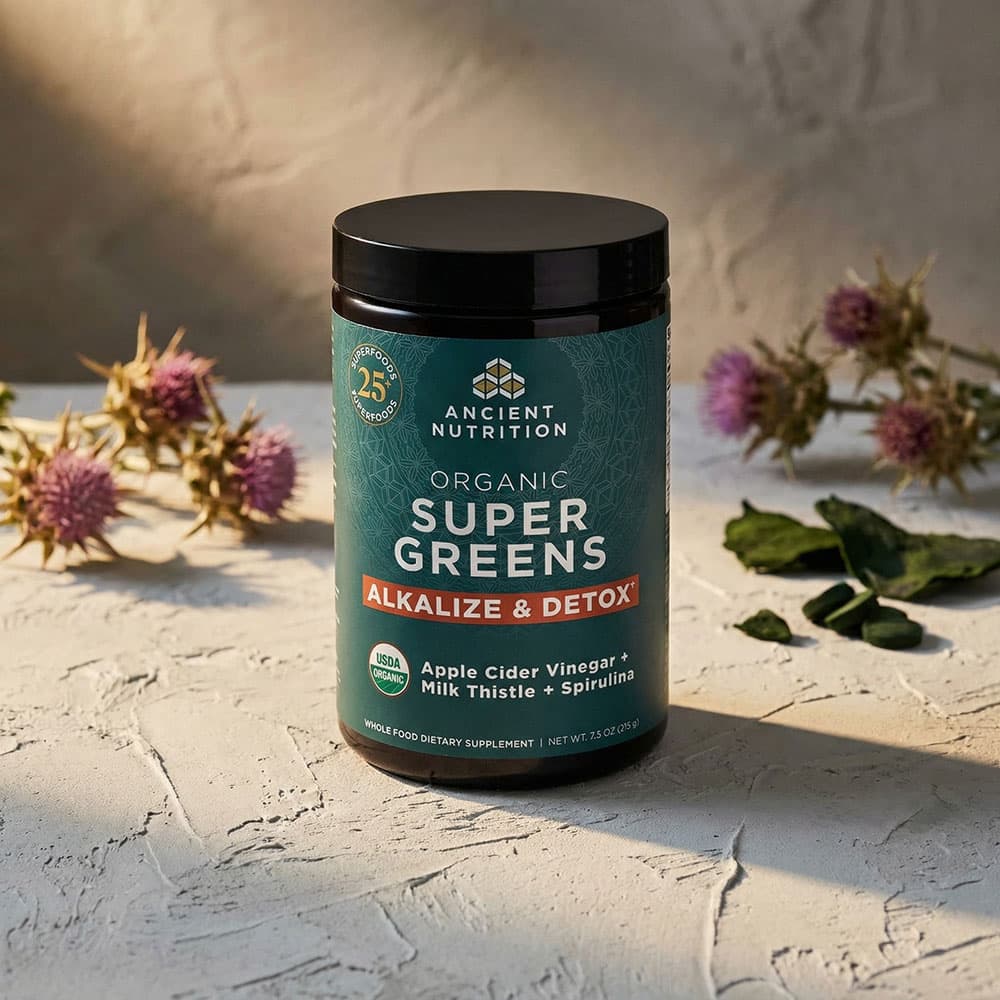 Organic SuperGreens Detox & Alkalize Powder - 25 Servings