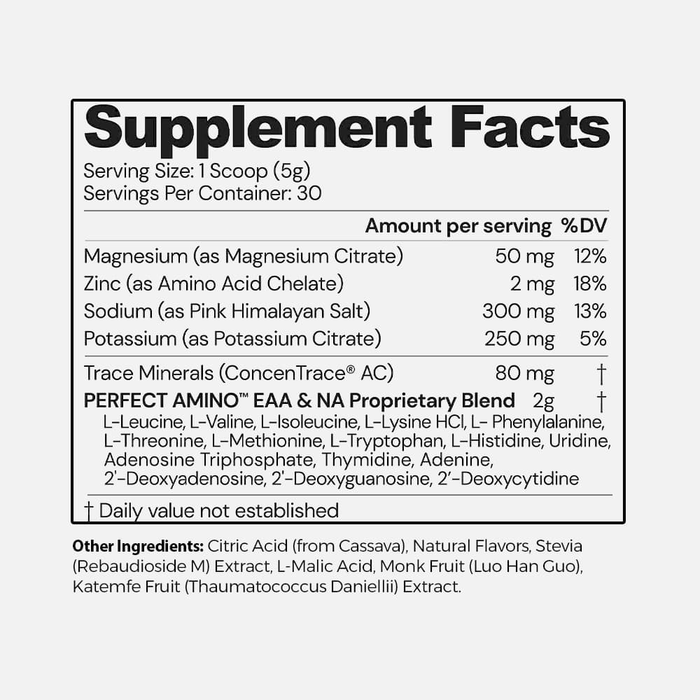 PerfectAmino Electrolytes Powder mixed Berry- 30 Servings