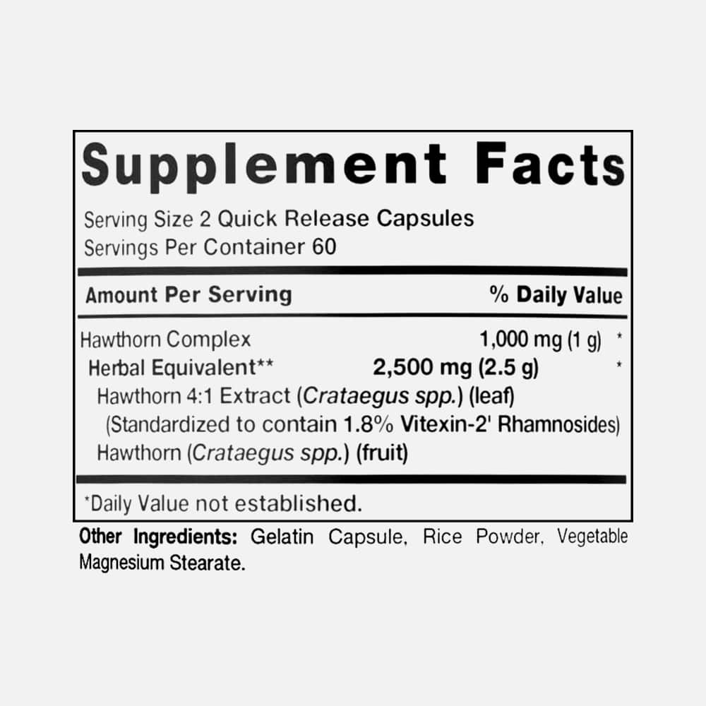 Hawthorn Berry Complex 2500mg - 120 Capsules