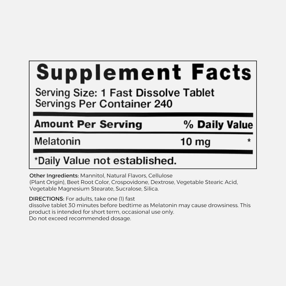 Melatonin 10mg - 240 Berry Fast Dissolve Tablets
