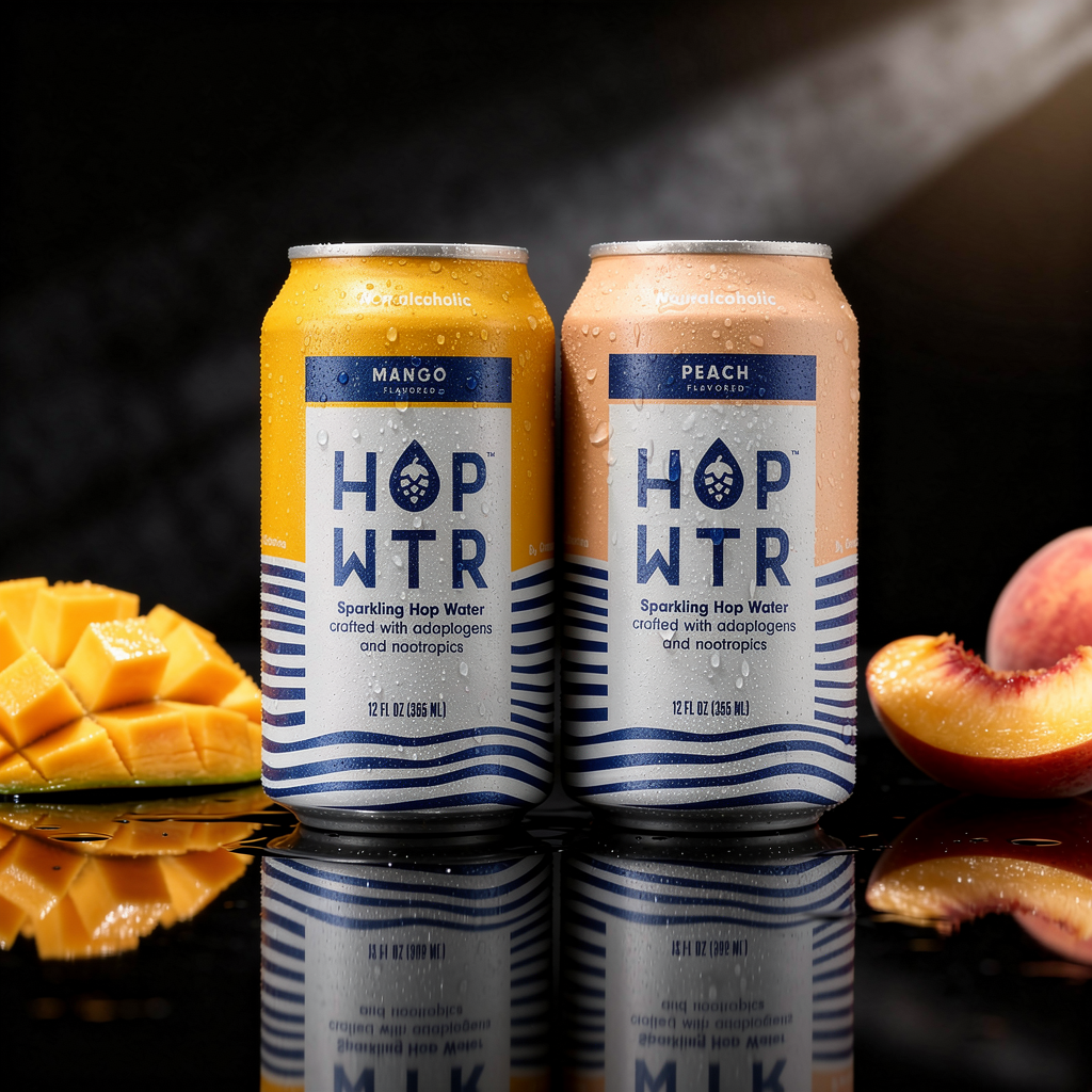 HOP WTR Sparkling Hop Water Peach & Mango - 12 Cans