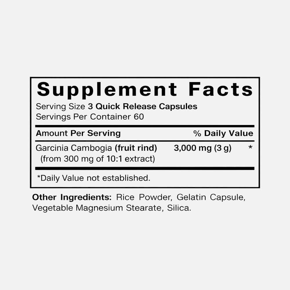 Garcinia Cambogia Extract 3000mg - 180 Capsules