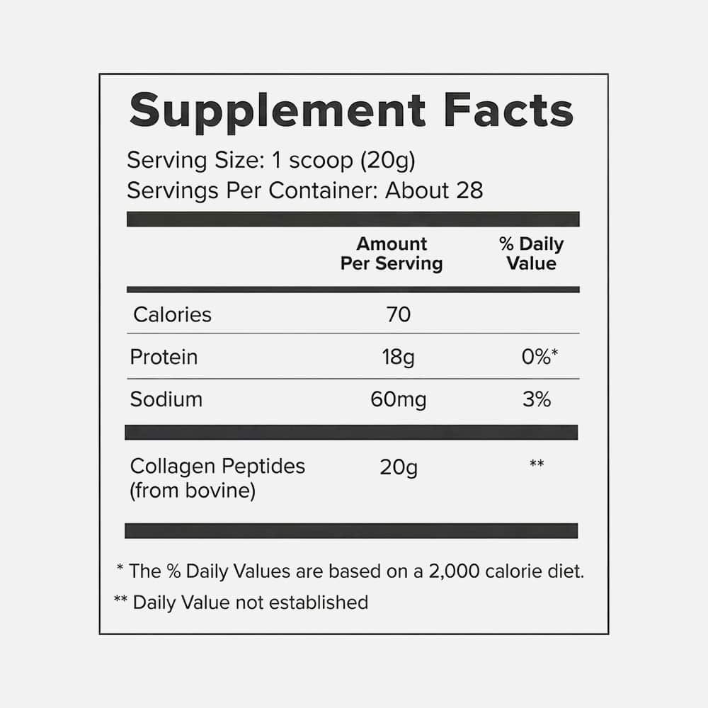 Hydrolyzed Collagen Peptides 20g - 28 Servings Powder